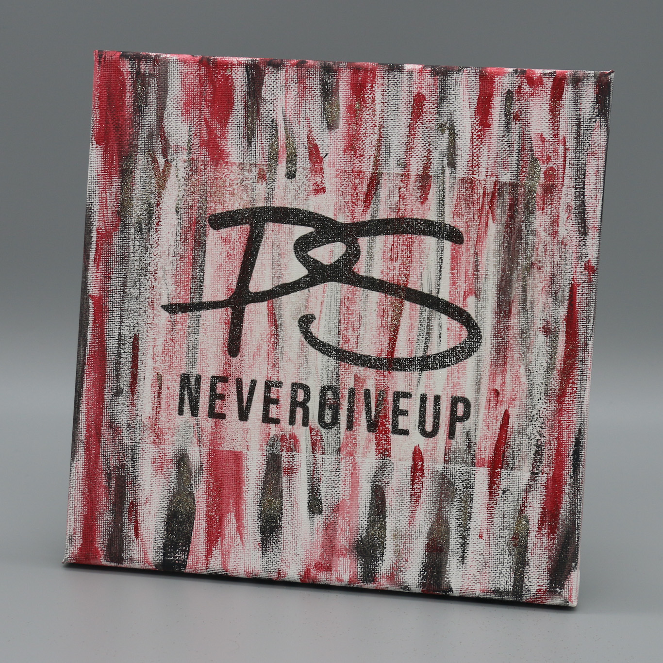 "Go Bucks" Red/Gray/Black PSNeverGiveUp Canvas